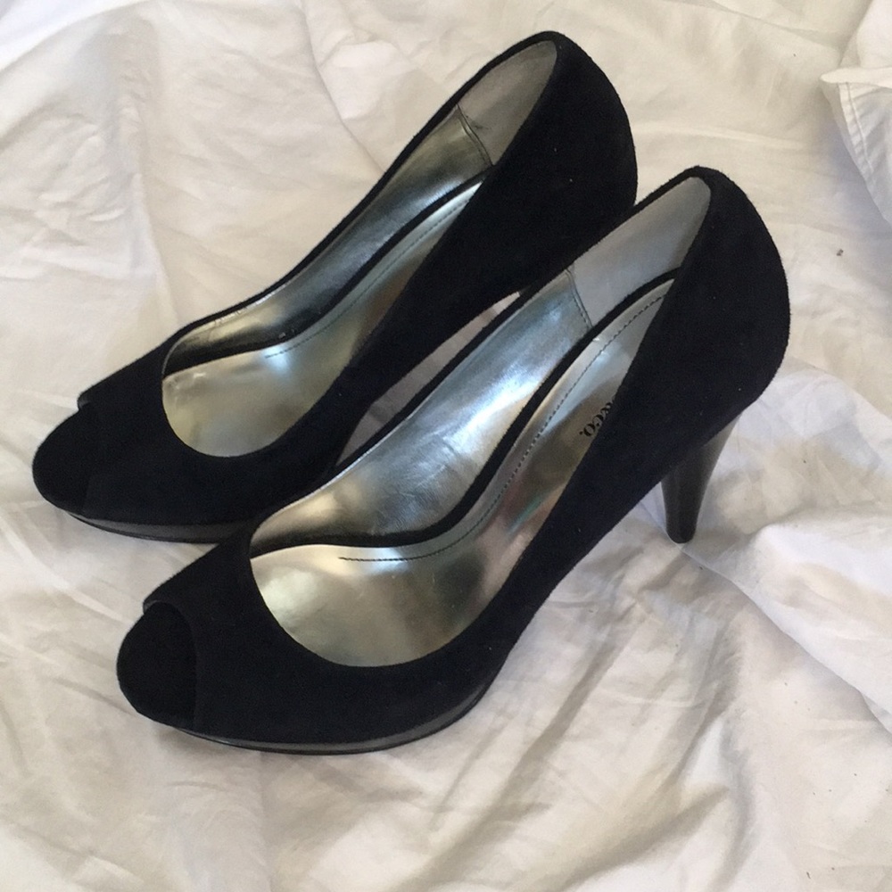 Black suede shoes